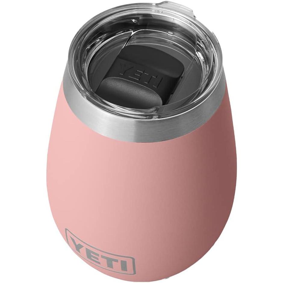 imageYETI Rambler 10 oz Wine Tumbler Vacuum Insulated Stainless Steel with MagSlider Lid NavySandstone Pink