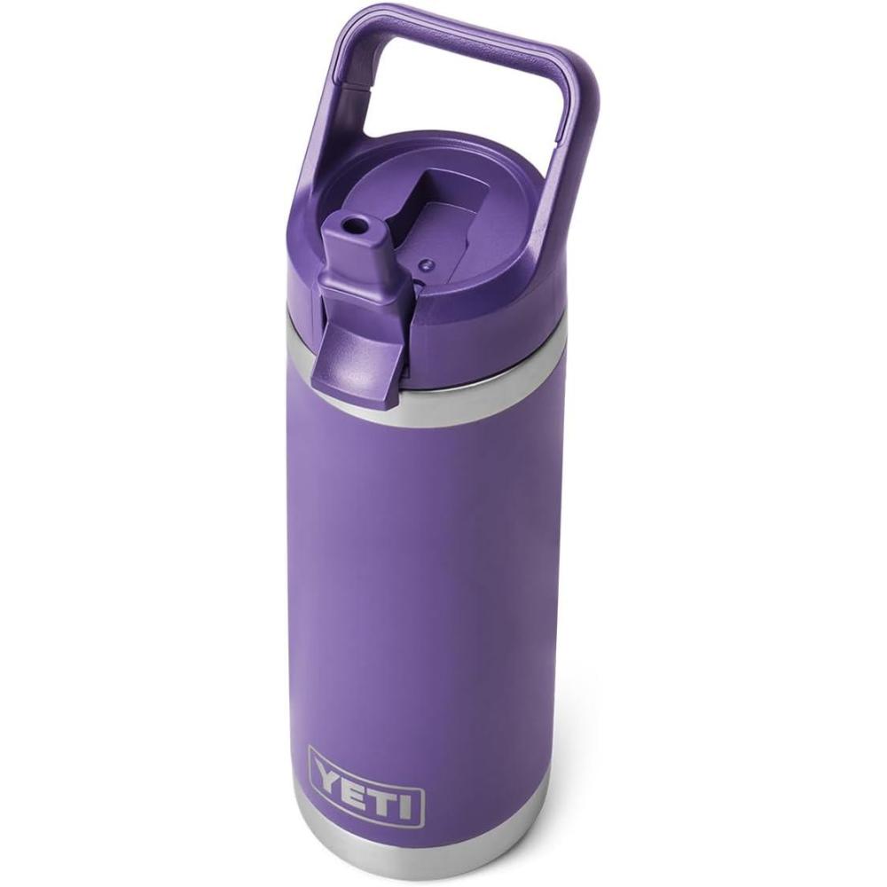 imageYETI Rambler 18 oz Bottle Vacuum Insulated Stainless Steel with Straw Cap Moon DustPeak Purple