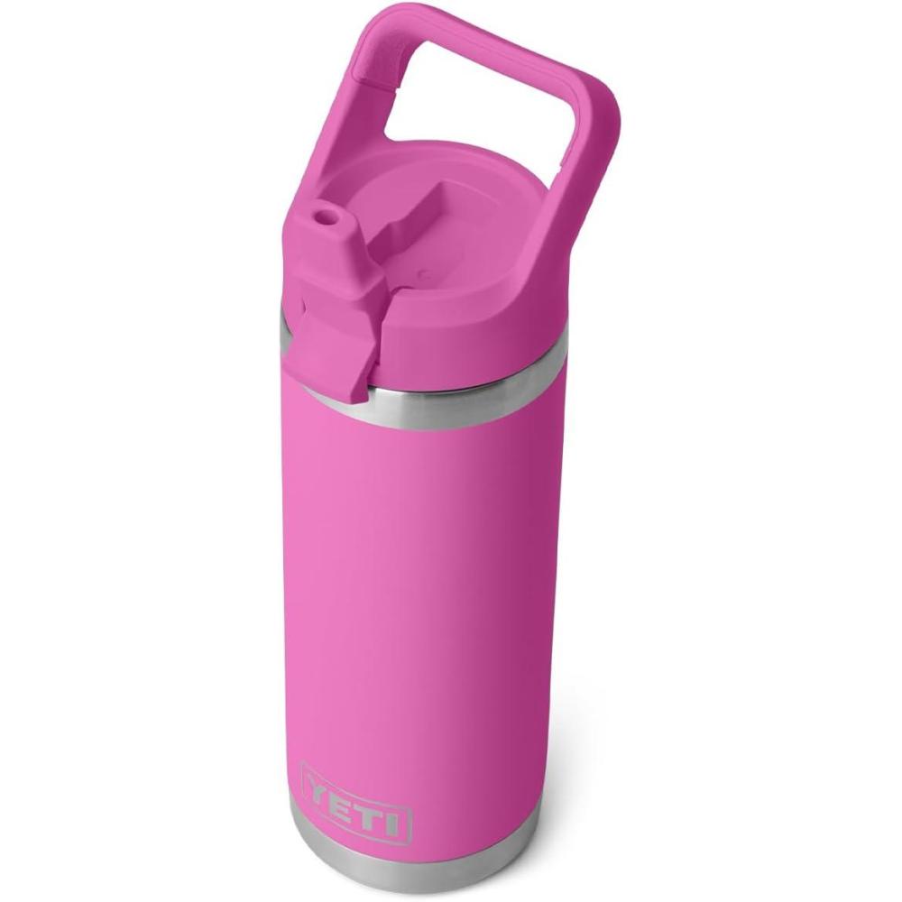 imageYETI Rambler 18 oz Bottle Vacuum Insulated Stainless Steel with Straw Cap Moon DustWildflower Fuchsia