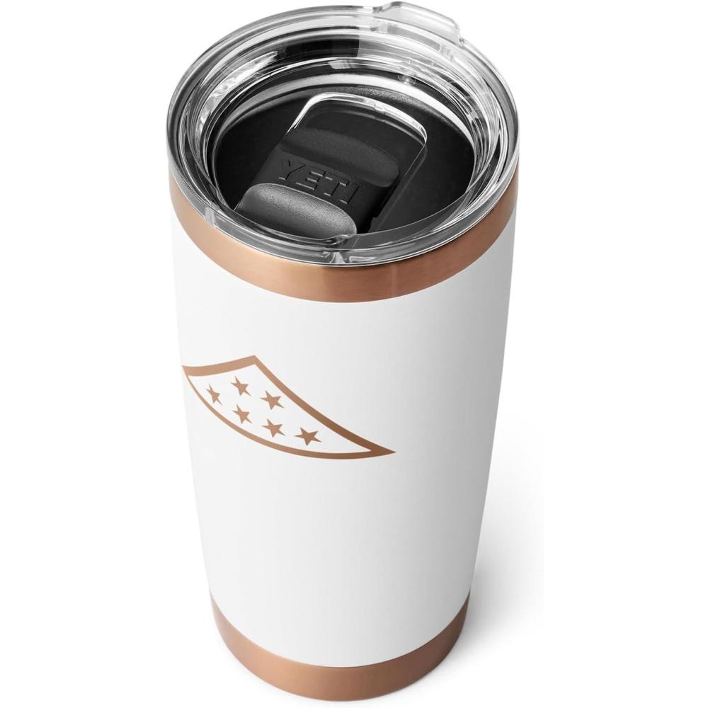 imageYETI Rambler 20 oz Stainless Steel Vacuum Insulated Tumbler wMagSlider LidFolds of Honor  White