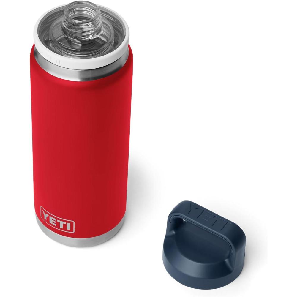 imageYETI Rambler 26 oz Bottle Vacuum Insulated Leakproof Stainless Steel with Chug CapRescue RedWhiteNavy