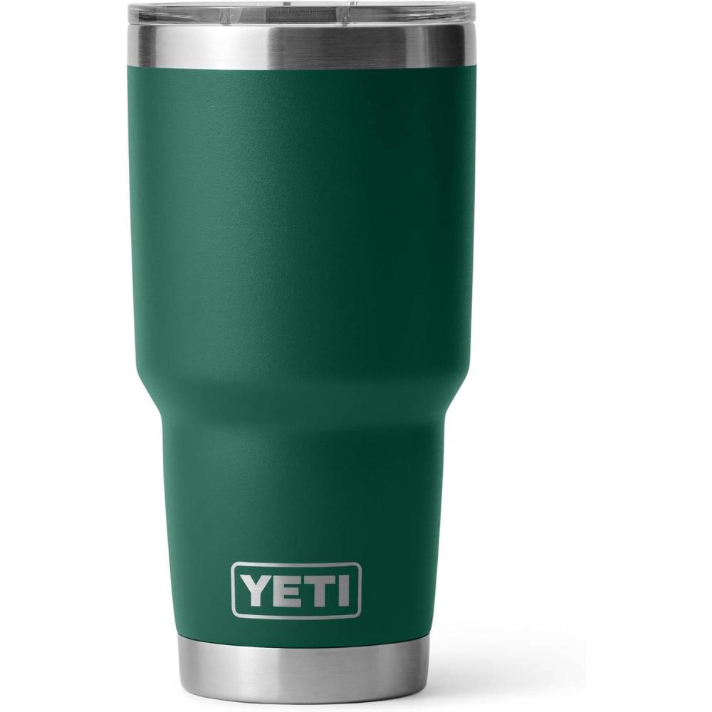 imageYETI Rambler 30 oz Stainless Steel Vacuum Insulated Tumbler wMagSlider Lid SeafoamBlack Forest Green