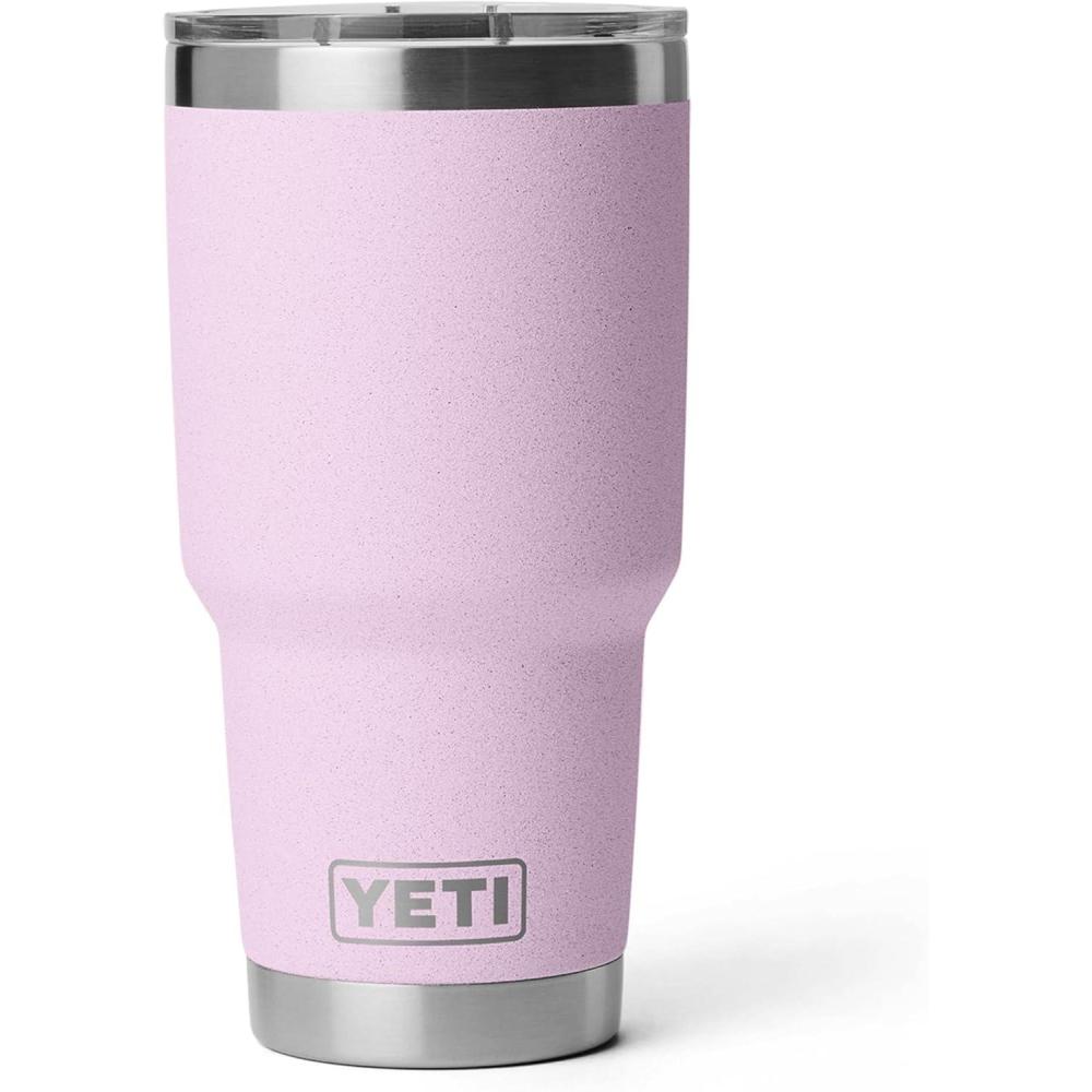 imageYETI Rambler 30 oz Stainless Steel Vacuum Insulated Tumbler wMagSlider Lid SeafoamCherry Blossom  Textured