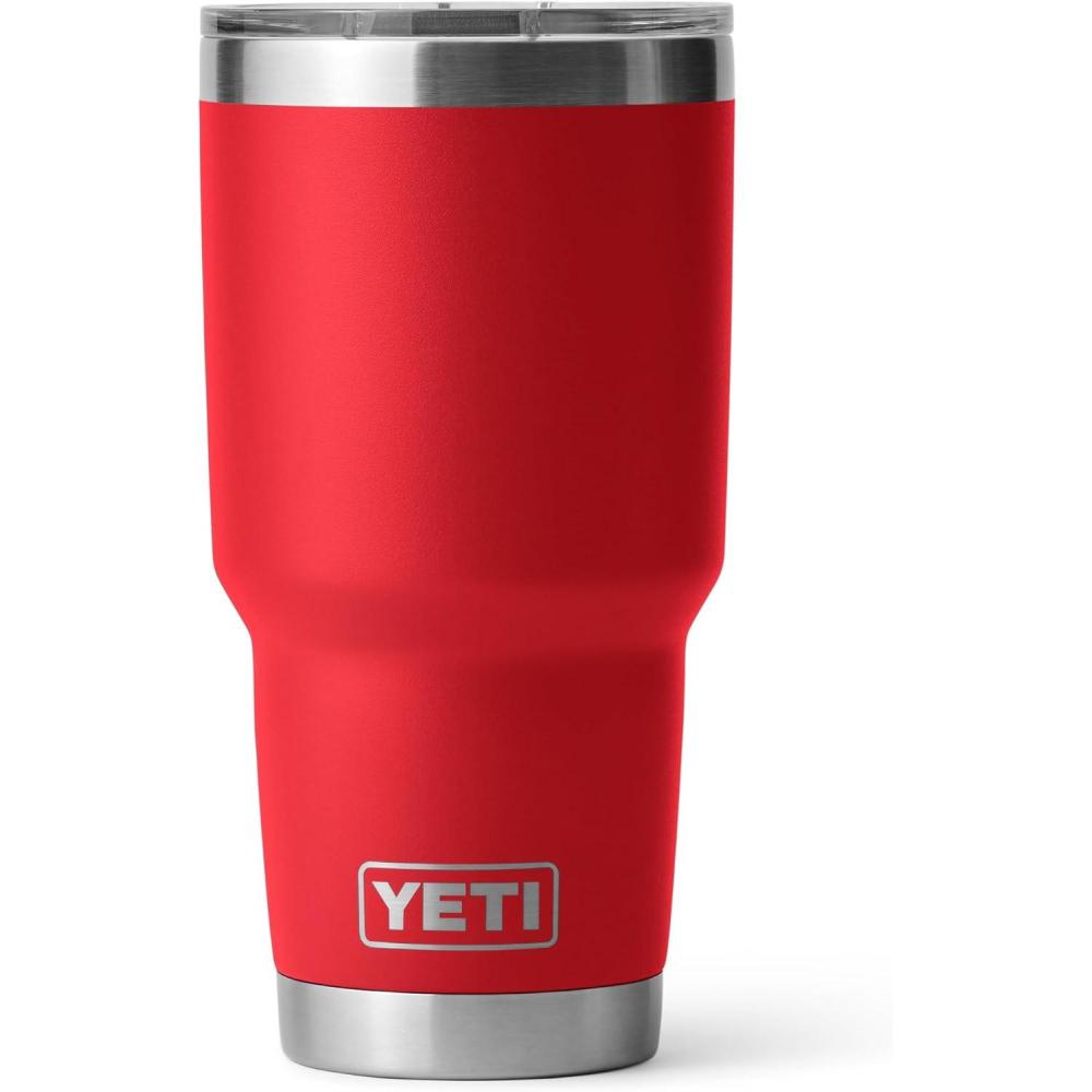 imageYETI Rambler 30 oz Stainless Steel Vacuum Insulated Tumbler wMagSlider Lid SeafoamRescue Red