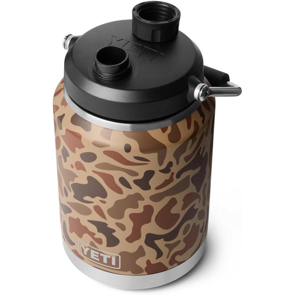 imageYETI Rambler Half Gallon Jug 20 Vacuum Insulated Leakproof Stainless Steel with MagCap BlackWetlands Camo