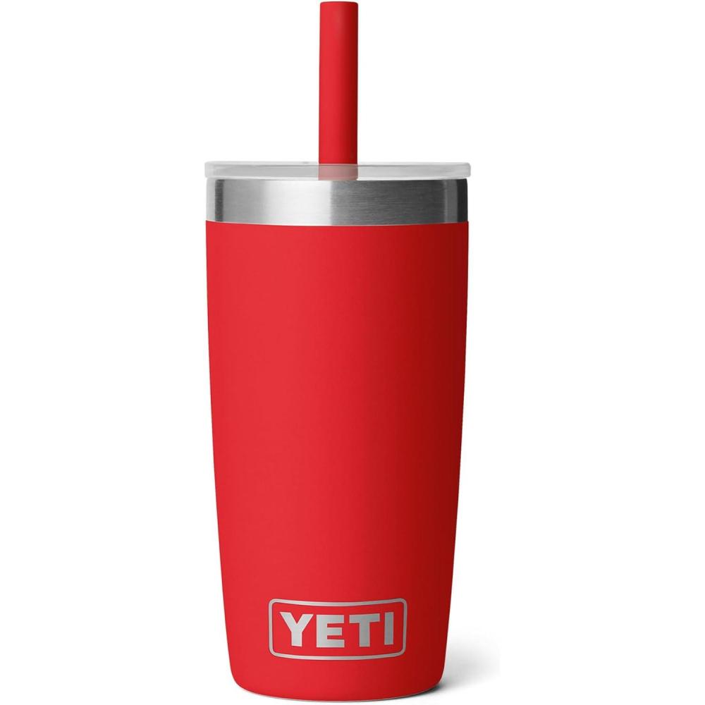 imageYETI Rambler Jr 10 Oz Tumbler with Silicone Straw LidRescue Red
