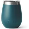 YETI Rambler 10 oz Wine Tumbler, Vacuum Insulated, Stainless Steel with MagSlider Lid, Navy(Agave Teal)