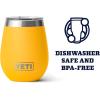 YETI Rambler 10 oz Wine Tumbler, Vacuum Insulated, Stainless Steel with MagSlider Lid, Navy(Alpine Yellow)