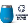 YETI Rambler 10 oz Wine Tumbler, Vacuum Insulated, Stainless Steel with MagSlider Lid, Navy(Big Wave Blue)