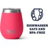 YETI Rambler 10 oz Wine Tumbler, Vacuum Insulated, Stainless Steel with MagSlider Lid, Navy(Bimini Pink)