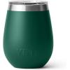 YETI Rambler 10 oz Wine Tumbler, Vacuum Insulated, Stainless Steel with MagSlider Lid, Navy(Black Forest Green)