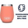 YETI Rambler 10 oz Wine Tumbler, Vacuum Insulated, Stainless Steel with MagSlider Lid, Navy(Coral)