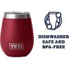 YETI Rambler 10 oz Wine Tumbler, Vacuum Insulated, Stainless Steel with MagSlider Lid, Navy(Harvest Red)