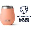 YETI Rambler 10 oz Wine Tumbler, Vacuum Insulated, Stainless Steel with MagSlider Lid, Navy(Lowcountry Peach)