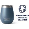 YETI Rambler 10 oz Wine Tumbler, Vacuum Insulated, Stainless Steel with MagSlider Lid, Navy(Nordic Blue)