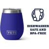 YETI Rambler 10 oz Wine Tumbler, Vacuum Insulated, Stainless Steel with MagSlider Lid, Navy(Offshore Blue)