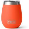 YETI Rambler 10 oz Wine Tumbler, Vacuum Insulated, Stainless Steel with MagSlider Lid, Navy(Papaya)