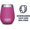 YETI Rambler 10 oz Wine Tumbler, Vacuum Insulated, Stainless Steel with MagSlider Lid, Navy(Prickly Pear)