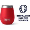 YETI Rambler 10 oz Wine Tumbler, Vacuum Insulated, Stainless Steel with MagSlider Lid, Navy(Rescue Red)