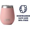YETI Rambler 10 oz Wine Tumbler, Vacuum Insulated, Stainless Steel with MagSlider Lid, Navy(Sandstone Pink)