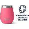 YETI Rambler 10 oz Wine Tumbler, Vacuum Insulated, Stainless Steel with MagSlider Lid, Navy(Tropical Pink)