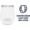 YETI Rambler 10 oz Wine Tumbler, Vacuum Insulated, Stainless Steel with MagSlider Lid, Navy(White)