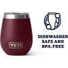 YETI Rambler 10 oz Wine Tumbler, Vacuum Insulated, Stainless Steel with MagSlider Lid, Navy(Wild Vine Red)