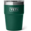 YETI Rambler 16 oz Stackable Tumbler, Vacuum Insulated, Stainless Steel with MagSlider Lid(Black Forest Green)