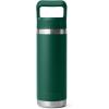 YETI Rambler 18 oz Bottle, Vacuum Insulated, Stainless Steel with Straw Cap, Moon Dust(Black Forest Green)
