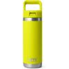 YETI Rambler 18 oz Bottle, Vacuum Insulated, Stainless Steel with Straw Cap, Moon Dust(Firefly Yellow)