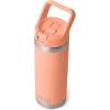 YETI Rambler 18 oz Bottle, Vacuum Insulated, Stainless Steel with Straw Cap, Moon Dust(Lowcountry Peach)