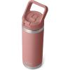 YETI Rambler 18 oz Bottle, Vacuum Insulated, Stainless Steel with Straw Cap, Moon Dust(Sandstone Pink)