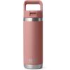 YETI Rambler 18 oz Bottle, Vacuum Insulated, Stainless Steel with Straw Cap, Moon Dust(Sandstone Pink)