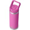 YETI Rambler 18 oz Bottle, Vacuum Insulated, Stainless Steel with Straw Cap, Moon Dust(Wildflower Fuchsia)