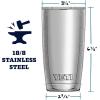 YETI Rambler 20 oz Stainless Steel Vacuum Insulated Tumbler w/MagSlider Lid(All Stainless Steel)