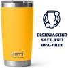 YETI Rambler 20 oz Stainless Steel Vacuum Insulated Tumbler w/MagSlider Lid(Alpine Yellow)