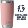 YETI Rambler 20 oz Stainless Steel Vacuum Insulated Tumbler w/MagSlider Lid(Sandstone Pink)