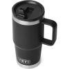 YETI Rambler 20 oz Travel Mug with Flip Straw Lid – Stainless Steel, Vacuum Insulated, Leakproof, Cup Holder Friendly(Black)