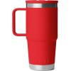 YETI Rambler 20 oz Travel Mug with Flip Straw Lid – Stainless Steel, Vacuum Insulated, Leakproof, Cup Holder Friendly(Rescue Red)
