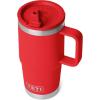 YETI Rambler 20 oz Travel Mug with Flip Straw Lid – Stainless Steel, Vacuum Insulated, Leakproof, Cup Holder Friendly(Rescue Red)