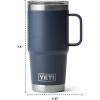 YETI Rambler 25 oz Tumbler with Handle and Straw Lid, Travel Mug Water Tumbler, Vacuum Insulated Cup with Handle, Stainless Steel, Rescue Red(Charcoal)