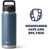 YETI Rambler 26 oz Bottle, Vacuum Insulated, Leakproof, Stainless Steel with Chug Cap(Nordic Blue)