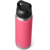 YETI Rambler 26 oz Bottle, Vacuum Insulated, Leakproof, Stainless Steel with Chug Cap(Tropical Pink)