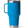 YETI Rambler 30 oz Travel Mug, Stainless Steel, Vacuum Insulated with Stronghold Lid(Big Wave Blue)
