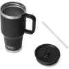 YETI Rambler 30 oz Travel Mug with Flip Straw Lid – Stainless Steel, Vacuum Insulated, Leakproof, Cup Holder Friendly(Black)
