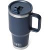 YETI Rambler 30 oz Travel Mug with Flip Straw Lid – Stainless Steel, Vacuum Insulated, Leakproof, Cup Holder Friendly(Navy)