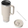 YETI Rambler 40 oz Travel Mug with Flip Straw Lid – Stainless Steel, Vacuum Insulated, Leakproof, Cup Holder Friendly(Cape Taupe)