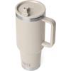 YETI Rambler 40 oz Travel Mug with Flip Straw Lid – Stainless Steel, Vacuum Insulated, Leakproof, Cup Holder Friendly(Cape Taupe)
