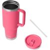 YETI Rambler 40 oz Travel Mug with Flip Straw Lid – Stainless Steel, Vacuum Insulated, Leakproof, Cup Holder Friendly(Tropical Pink)