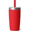 YETI Rambler Jr. 10 Oz Tumbler with Silicone Straw Lid(Rescue Red)